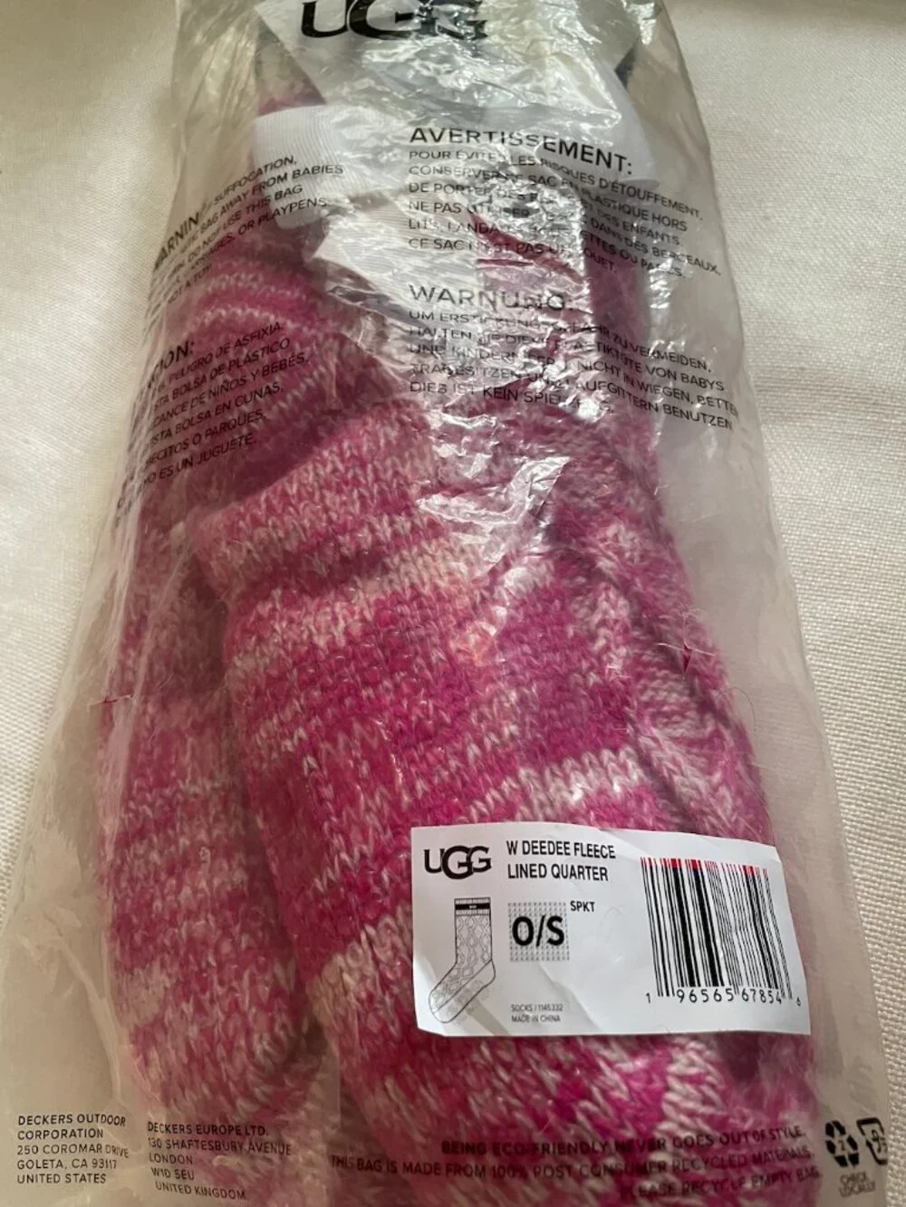 NWT UGG Deedee Sherpa Fleece Lined Quarter Slipper Socks/booties